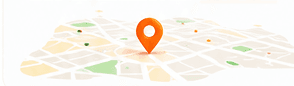Map with an orange KindGo location pin showing service coverage