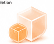Translucent orange 3D delivery boxes