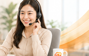 KindGo support agent with headset