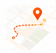 Live GPS map with route and pin