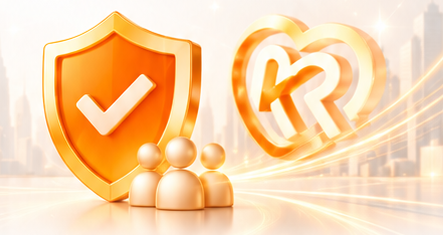 Shield, community and KindGo 3D emblem
